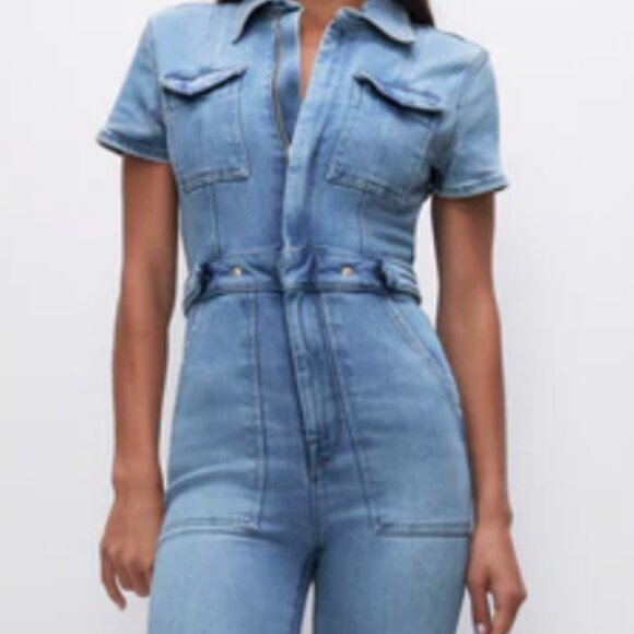 GOOD AMERICAN FIT FOR SUCCESS JEAN JUMPSUIT SIZE M - Picture 5 of 7